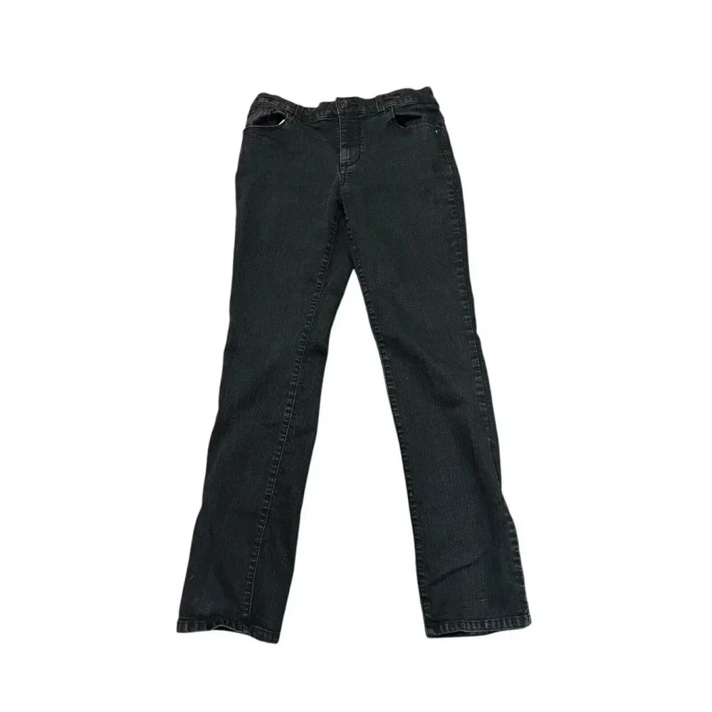 Chicos 0.5/6 Black Platinum Jeans Ultimate Fit Slim Leg Mid Rise‎ Denim Stretch